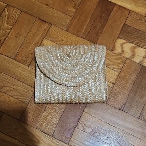Chic Woven Tan Clutch